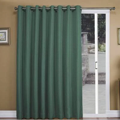 Tickmacrevan Patio Solid Blackout Thermal Grommet Single Curtain Panel Canora Grey Curtain Color: Woodland Green