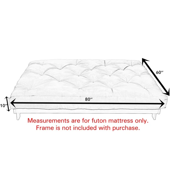 Humble + Haute Queen Granite Grey 10-Inch Futon Mattress
