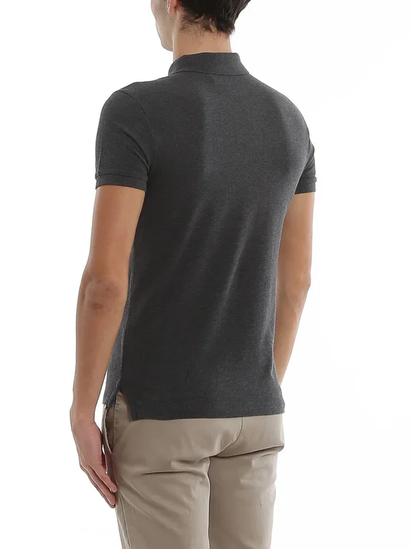 Polo Ralph Lauren Grey Cotton Logo Embroidery Polo Shirt
