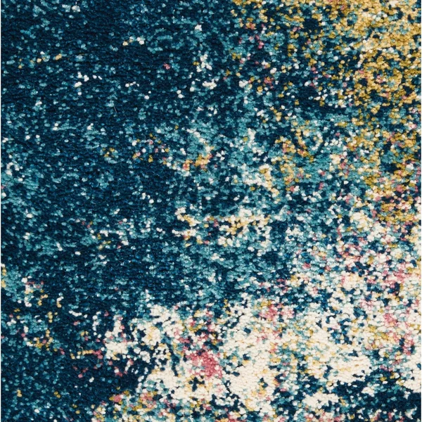 Nourison Fusion Runner RUG: 2&2x22 x 7&6x22 Blue Multi Colored