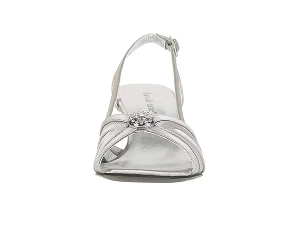 David Tate Women's Cheer Slingback - Silver Satin