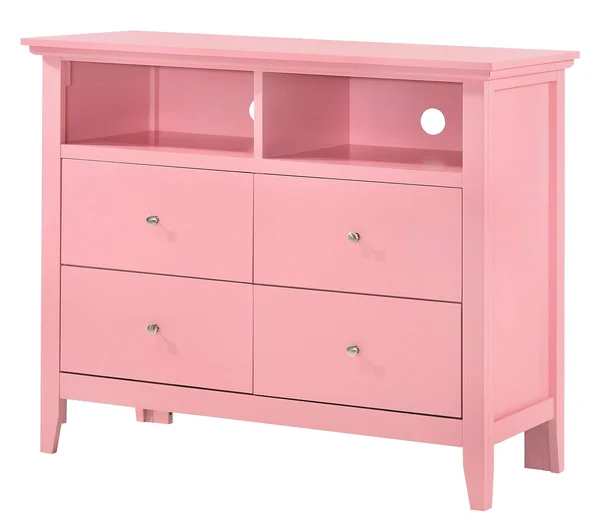 Glory Furniture Hammond 4 Drawer Wooden Media Chest Pink
