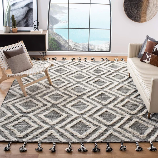 Safavieh Kenya Rug Collection KNY331Z - Black, Ivory - 4& x 6&