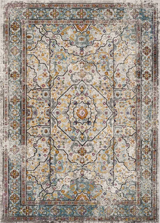 Safavieh Aria ARA199C 6&5x22 x 6&5x22 Round Cream - Blue Area Rug