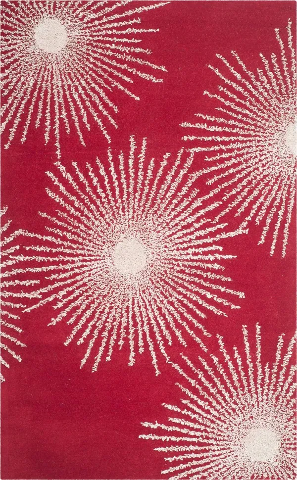 Safavieh Soho Soh712 Red/Ivory 8& x 8& Square Area Rug