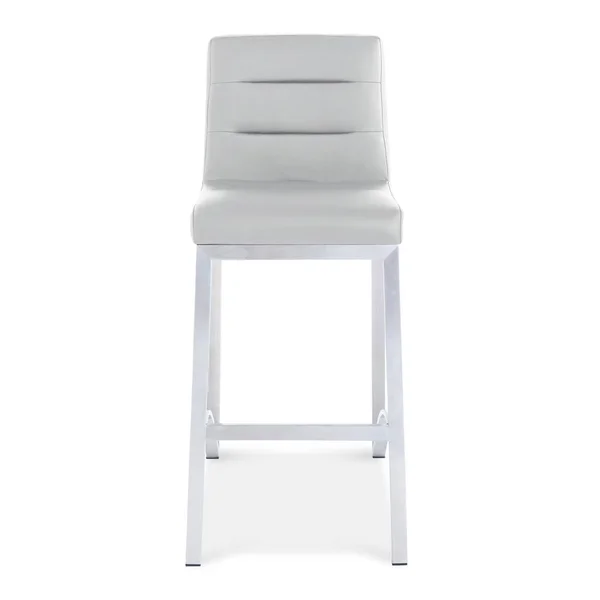 Lynx Counter Height Contemporary Bar Stool with Metal Base - Grey