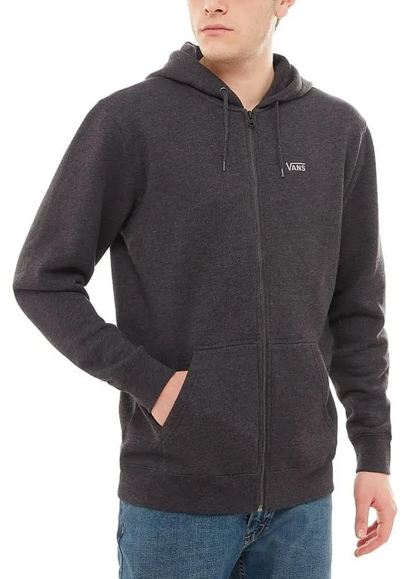 Vans Basic Zip Hoodie (Black Heather) Men's Small