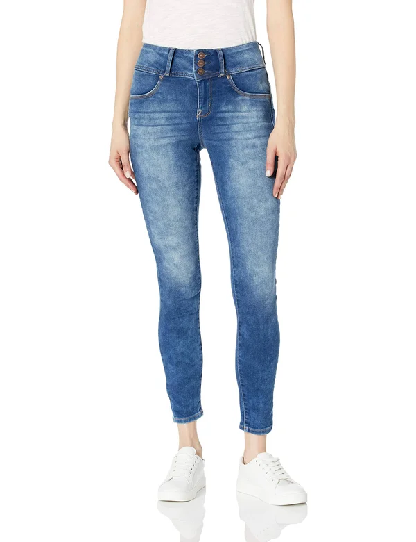 Juniors& Wallflower Insta Soft High Rise Sassy Jeans - Girl's, Size: 0, Turquoise/Blue