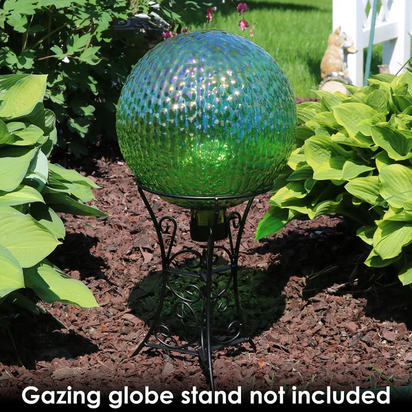 Sunnydaze Green Textured Surface Gazing Globe Ball - 10-Inch, Set of 2