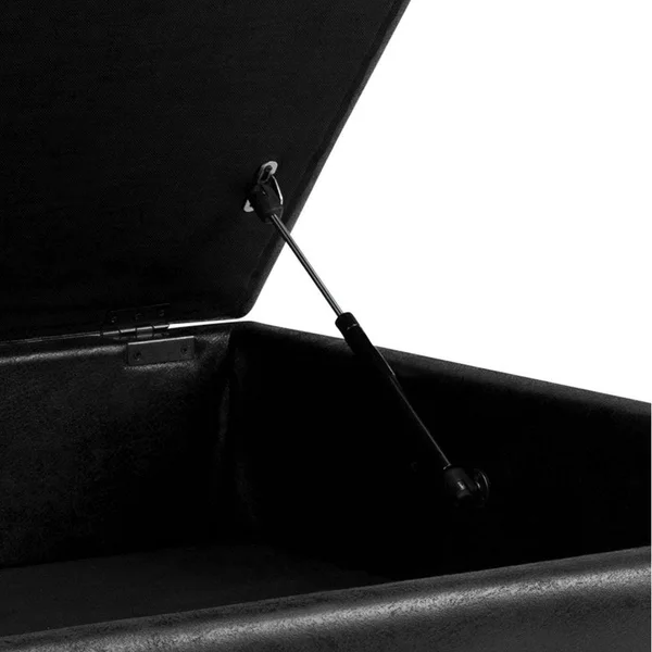 36x22 Ethan Coffee Table Storage Ottoman Midnight Black - Wyndenhall