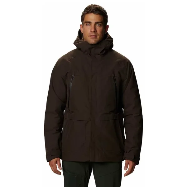 Mountain Hardwear Men's Summit Shadow Hooded Down Jacket - M - Brown