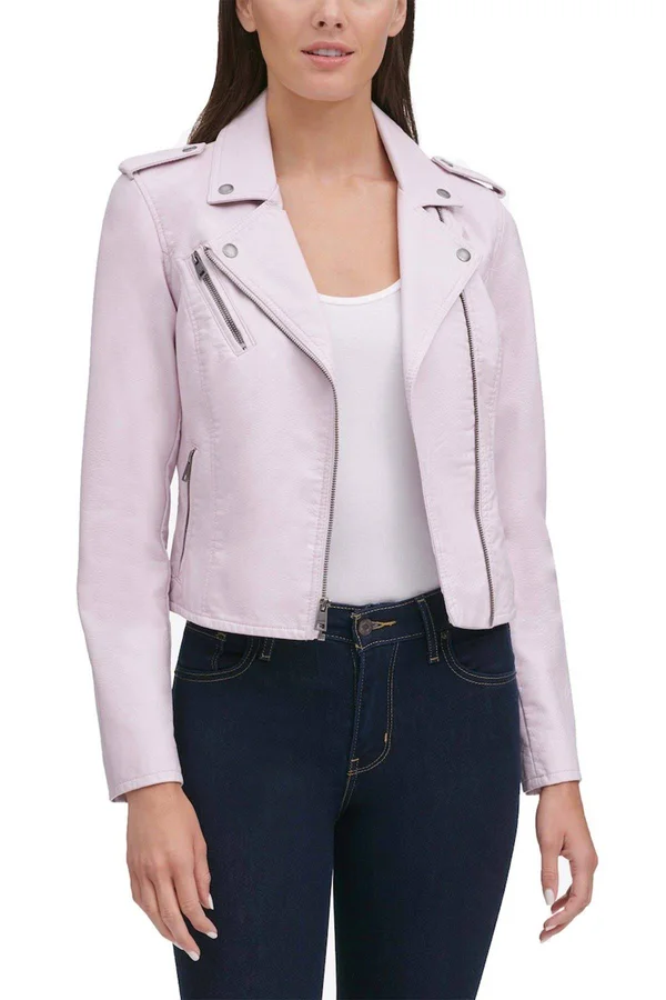 Levi&s Trendy Plus Size Faux-Leather Moto Jacket - Blush