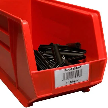 Lh108 Clear 4 inch x 1 3/4 inch Plastic Tri-Dex Bin Label Holders Made in USA Case of 25 - Size: 4 x 1.75