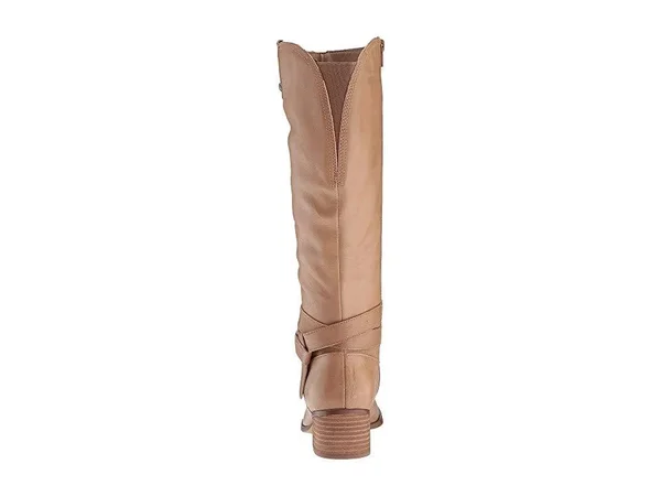 Naturalizer Dev Womens Wide Calf Leather Riding Boots, Oatmeal Leather
