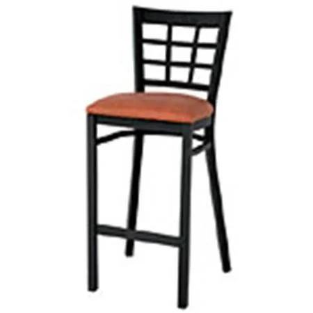 Alston Quality 210-30-M-Tan 30 in. H Lattice Back Bar Stool Mahogany Frame