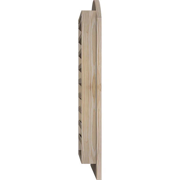 Ekena Millwork 12-in W x 26-in H Arch Top Gable Vent (17-in W x 31-in H Frame Size): Unfinished, Functional, Smooth Pine Gable V