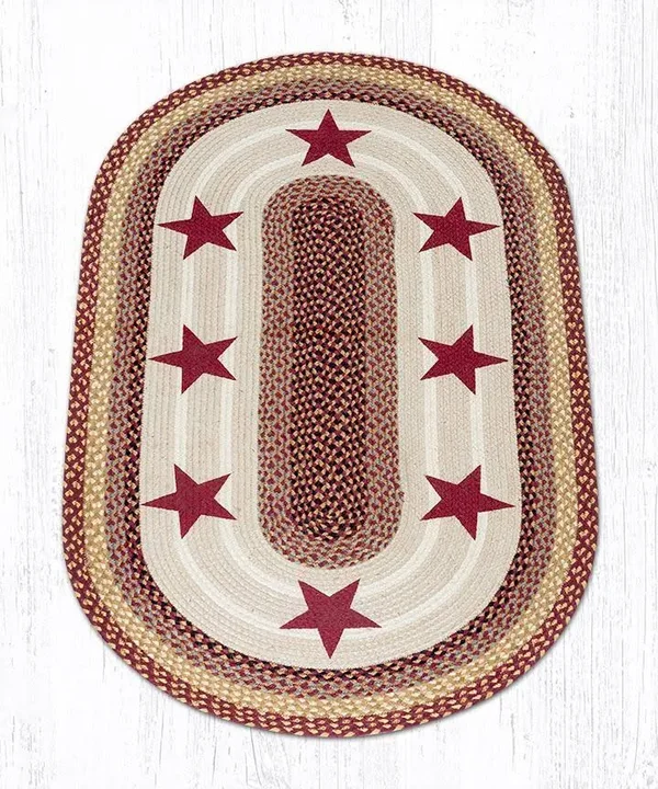 Earth Rugs 88-35-357BS Burgundy Stars Oval Patch