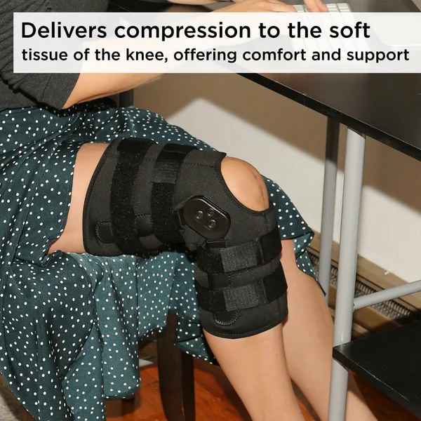 Knee Brace Hinged Support Patella Wrap Stabilizer Sleeve Adjustable Compression - Xs