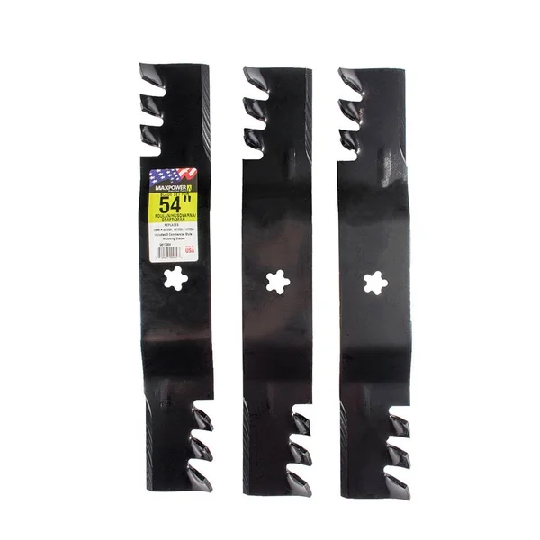 Maxpower 561738XB 3 Set Commercial Mulching Blades for A 54x22 Cut Craftsman Black