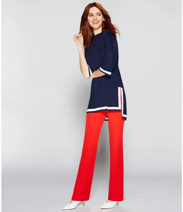 Preston York Flat Front Slim Straight Leg Pant - 18