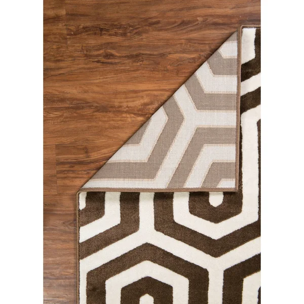 Linon Roma Zigzag Ivory/Chocolate Rug (5& x 7&6-inch)