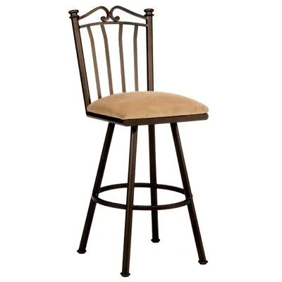 Howley 26x22 Swivel Bar Stool Red Barrel Studio Frame Finish: Flintrock Gray - Upholstery: Radiance Pewter