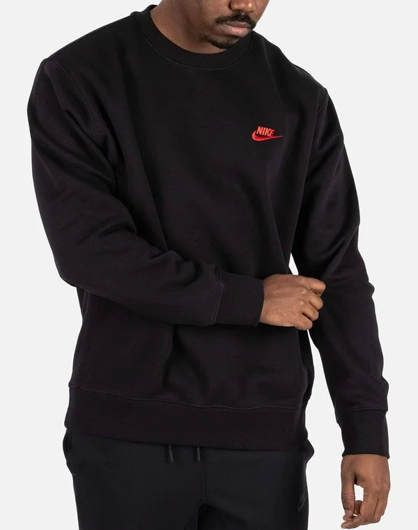 Nike Sportswear Club Fleece Crewneck Sweatshirt BV2662 - Small, Black