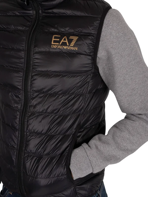 Emporio Armani Quilted Vest with Logo - Black - Waistcoats