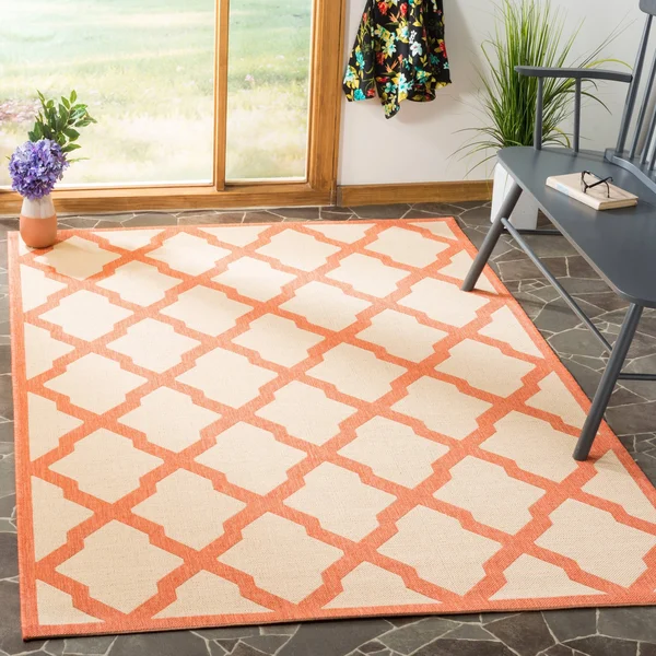 Safavieh Linden LND122K Aqua/Cream 9& x 12& Area Rug