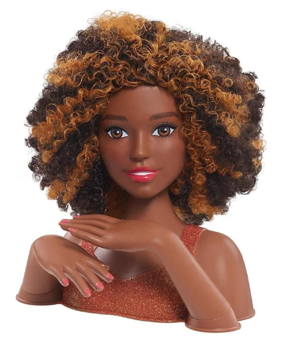 Barbie Color & Style Deluxe Styling Head - Curly Hair, Black