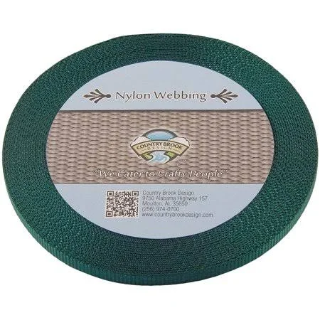 Country Brook Design 3/8 inch Heavy Nylon Webbing - Adult Unisex, Size: 300 Yards, Green