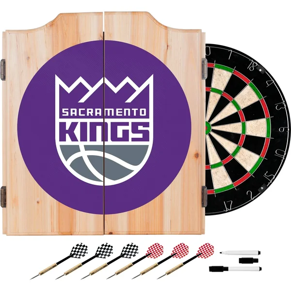 NBA Sacramento Kings Wood Dart Cabinet Set