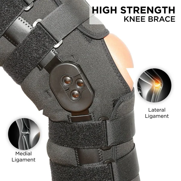 Knee Brace Hinged Support Patella Wrap Stabilizer Sleeve Adjustable Compression - Xs