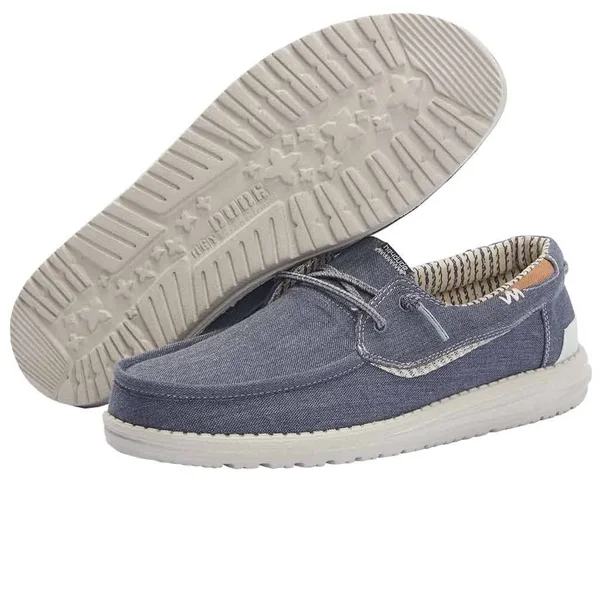 Hey Dude Men's Welsh Chambray Sea Blue Shoes 112222140