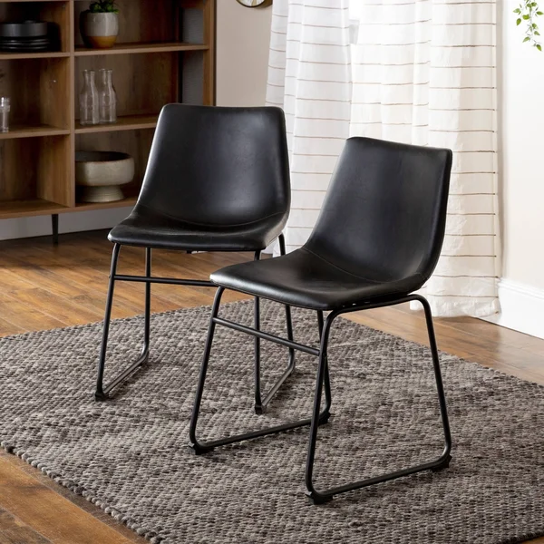 Carbon Loft Prusiner Faux Leather Dining Chair (Set of 2) Black