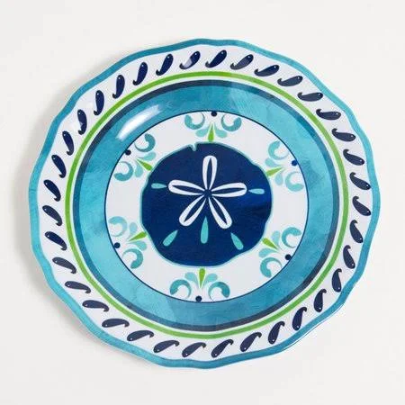 Galleyware Company Yacht and Home 9x22 Sand Dollar Melamine Non-Skid Salad/Dessert Plate