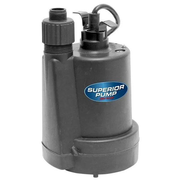 Superior Pump 91299 1/4 HP Submersible Thermoplastic Utility Pump Kit