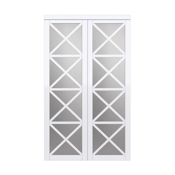 Mirrored Manufactured Wood Glass Lace Sliding Closet Door Size: 48x22 x 80x22