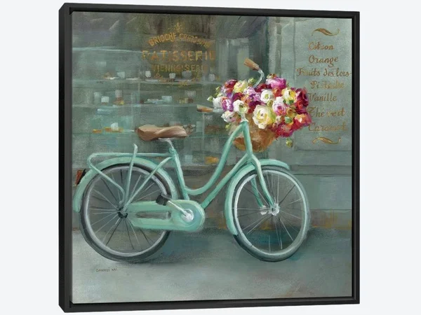 Framed Canvas Art - Joy of Paris I by Danhui Nai ( transportation > by Land > Bicycles art)