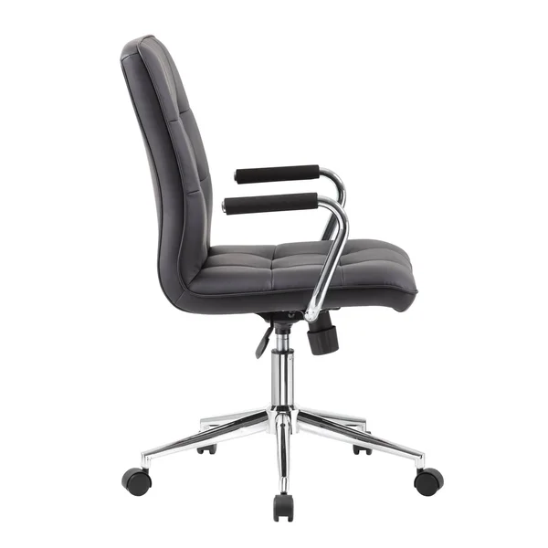 Boss B331-BK Modern Office Chair, chrome Arms, Black