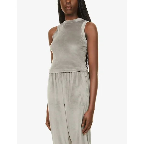 SKIMS Women's Velour Crew Neck Tank - Gray