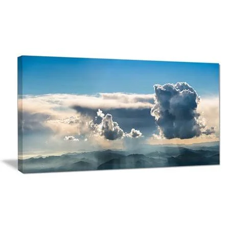 Design Art Heavy Clouds in Sky Panoramic View Photographic Print on Wrapped Canvas Size: 16x22 H x 32x22 W x 1x22 D