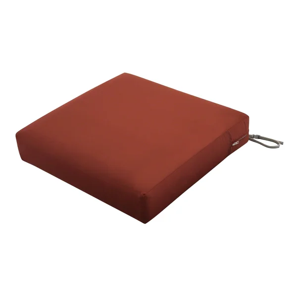 Classic Accessories Ravenna Water-Resistant 23 x 23 x 5 inch Square Patio Seat Cushion Slip Cover & Foam, Spice