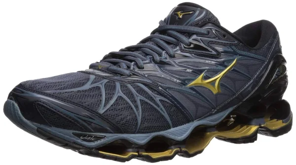 Mizuno - Men's Wave Prophecy 7 Running Shoe - Black-Ombre Blue, Size 7
