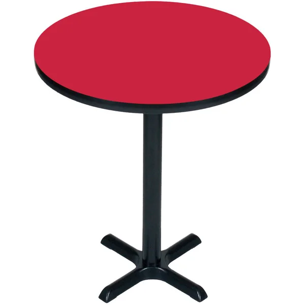 Correll Bar Stool/Standing Height High Pressure Cafe and Breakroom Table - Red - 24x22L x 24x22W - Round