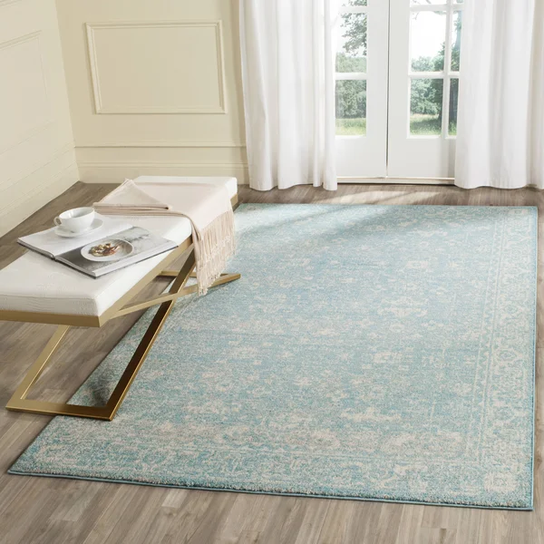 Safavieh Evoke EVK270D 5&1x22 x 5&1x22 Square Light Blue - Ivory Area Rug