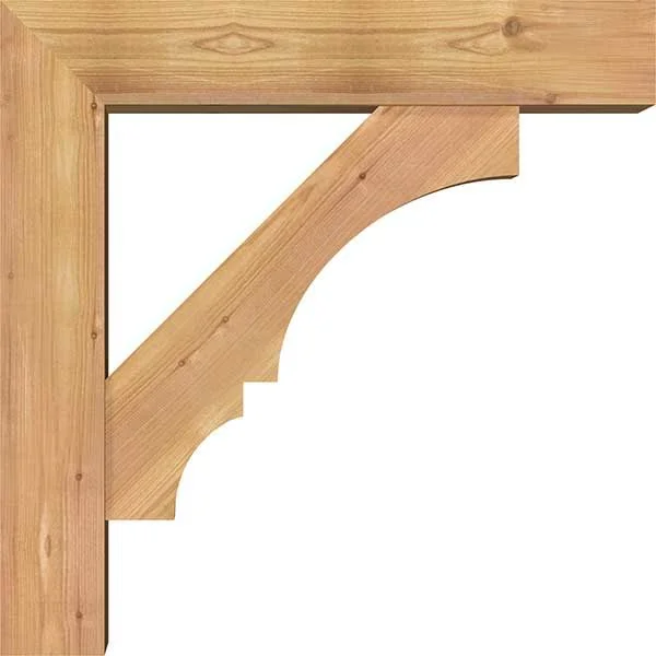 Ekena Millwork 1461941 5 1/2x22W x 22x22D x 22x22H Balboa Block Smooth Bracket w/ Offset Brace, Western Red Cedar