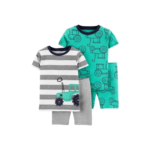 Carter&s 4 Piece Tractor 100% Snug Fit Cotton Pjs 24M