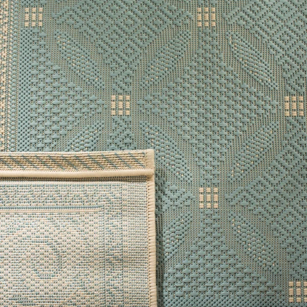Safavieh Courtyard CY6107-25 5&3x22 x 7&7x22 Aqua - Cream Area Rug