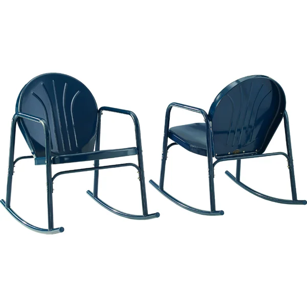 Crosley Griffith 2pc Outdoor Rocking Chair Set - Navy Gloss